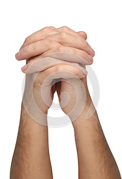 Two praying hands isolated