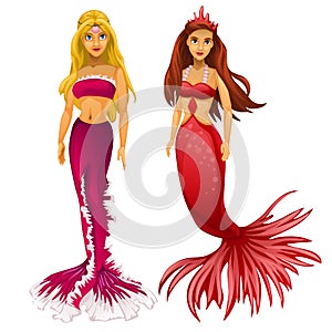 Two Princess mermaid blonde and redhead photo