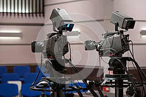 Two professional TV camera