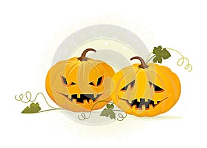 Two pumpkins. Halloween