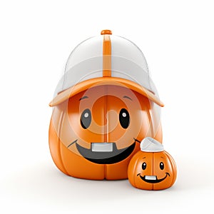 Cute 3d Render Of A Mother\'s Day Jackolantern With Athlete Hat photo