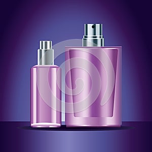 two purple skin care bottles products icons