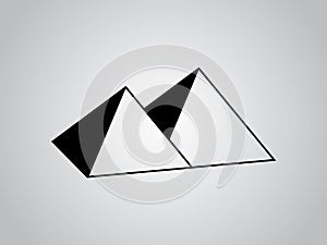 Two pyramids of Egypt vector illustration using black color lines on white