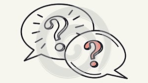 Two Question Mark Speech Bubbles, Dialogue, Inquiry, and Problem-Solving, vector design Generative AI