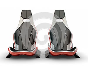 Two Racing leather carbon fiber seats