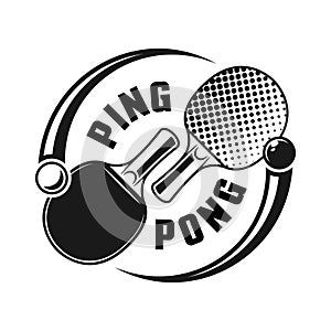 Two rackets for ping pong vector logo concept photo
