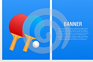 Two rackets for playing table tennis. Vector stock illustration