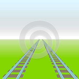 Two rails vector perspective way concept