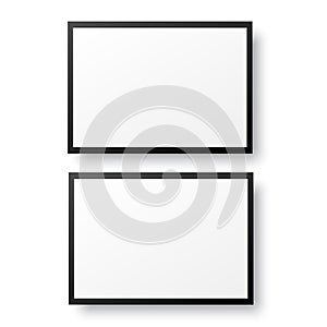 Two realistic picture frames with soft frame. Vector