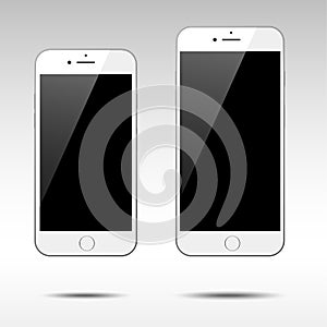 Two Realistic White Smartphones
