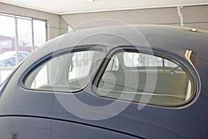 Two rear windows of 1940 Mercury car