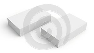 Two rectangular blocks positioned side by side on a plain background