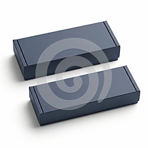 Two rectangular gray storage boxes on a white surface