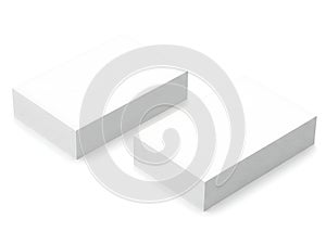 Two rectangular white blocks placed side by side