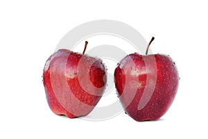 Two red apples with clipping path