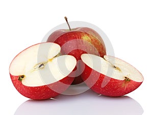 Two Red Apples One Halved