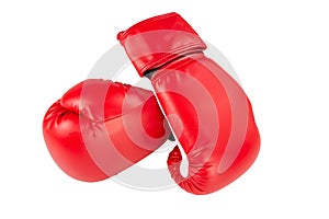 Two red boxing glove isolated in white background