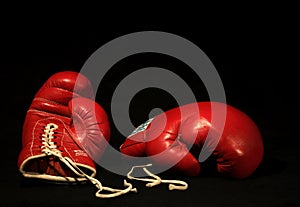 Two red boxing gloves