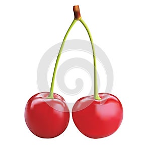 Two red cherries