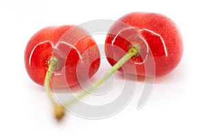Two red cherries