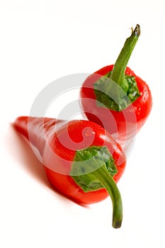 Two red chili peppers