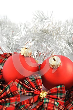 Two red Christmas balls