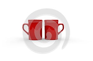 Two Red Coffee Mugs