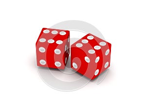 Two red dice