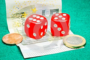 Two red dice