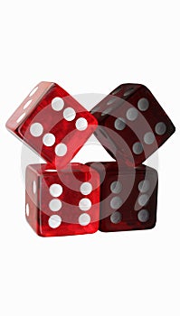 Two Red Dice Stacked