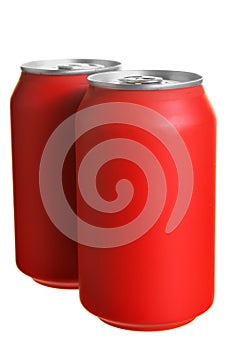 Two red drink cans