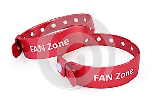 Two red fanzone bracelets