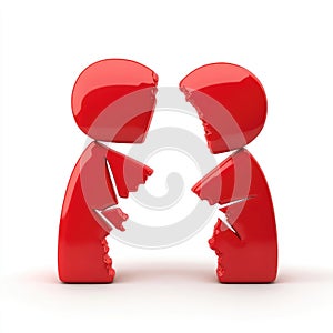 Broken Red Figures: Symbol of Relationship End