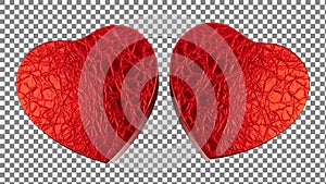 Two Red Heart-Shaped Objects