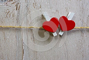 Two red hearts