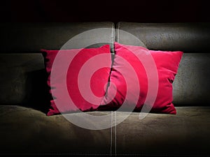 Two red pillows