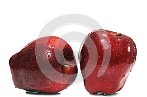 Two red ripe apple