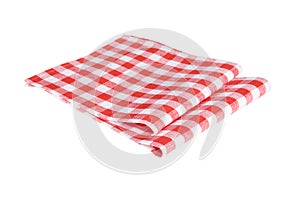 Two red table napkins