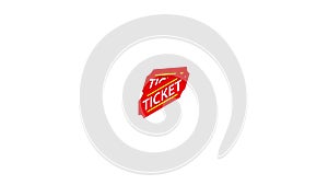Two red tickets icon animation
