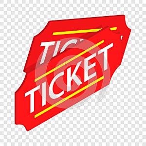 Two red tickets isometric icon