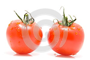 Two red tomatoes