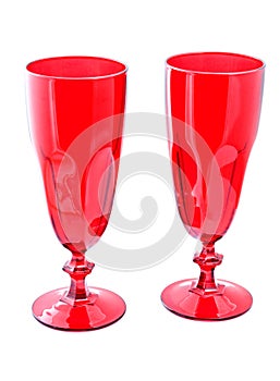 Two red wine glasses