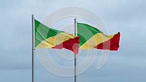 Two Republic of the Congo flag