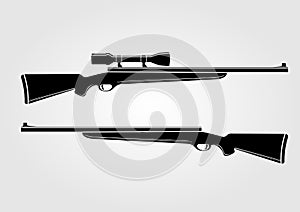 Two rifles isolated on white background. Vector illustration photo