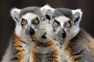 Two ring-tailed lemurs (Lemur catta)