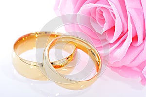 Two rings with rose