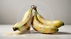 Two ripe bananas on a white, isolated.