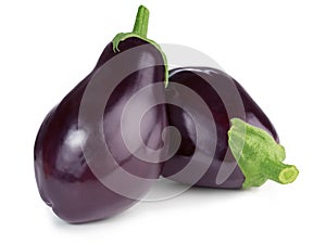 Two ripe eggplants