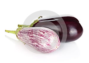 Two ripe eggplants