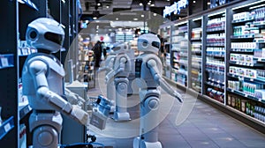 Two Robots Standing in Store photo
